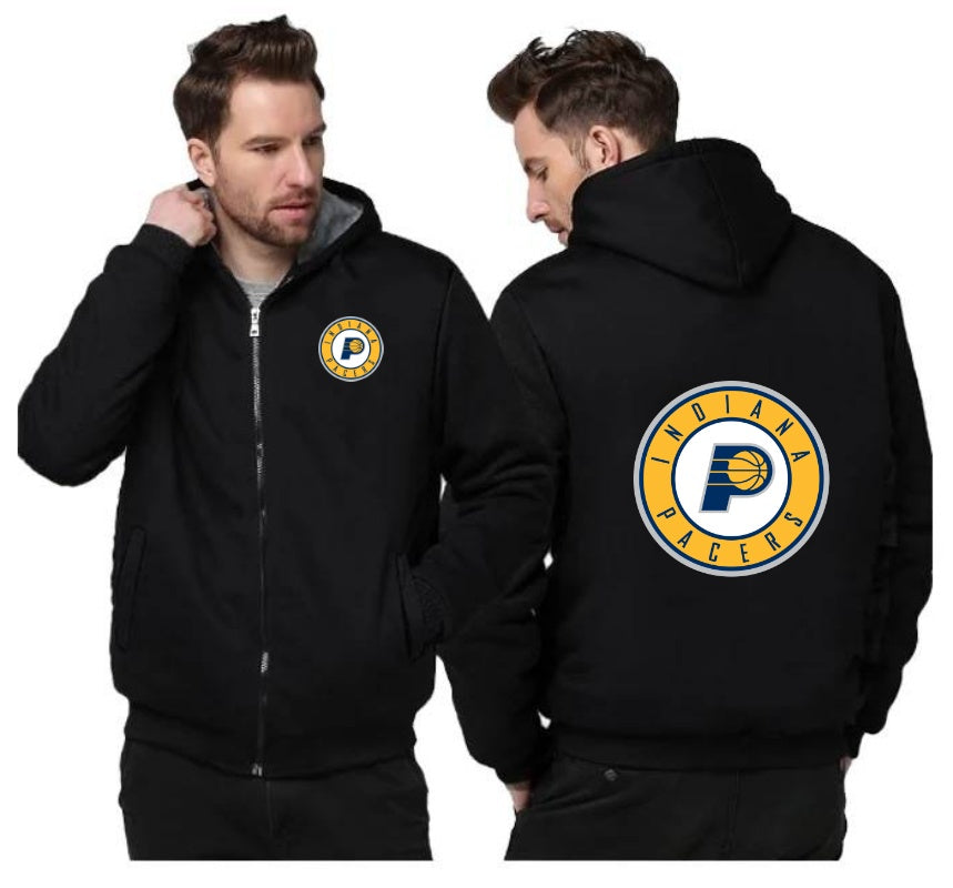 Indiana Pacers Printing Fleece Black Hoodies Jacket