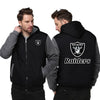 Las Vegas Raiders Printing Fleece Grey Hoodies Jacket