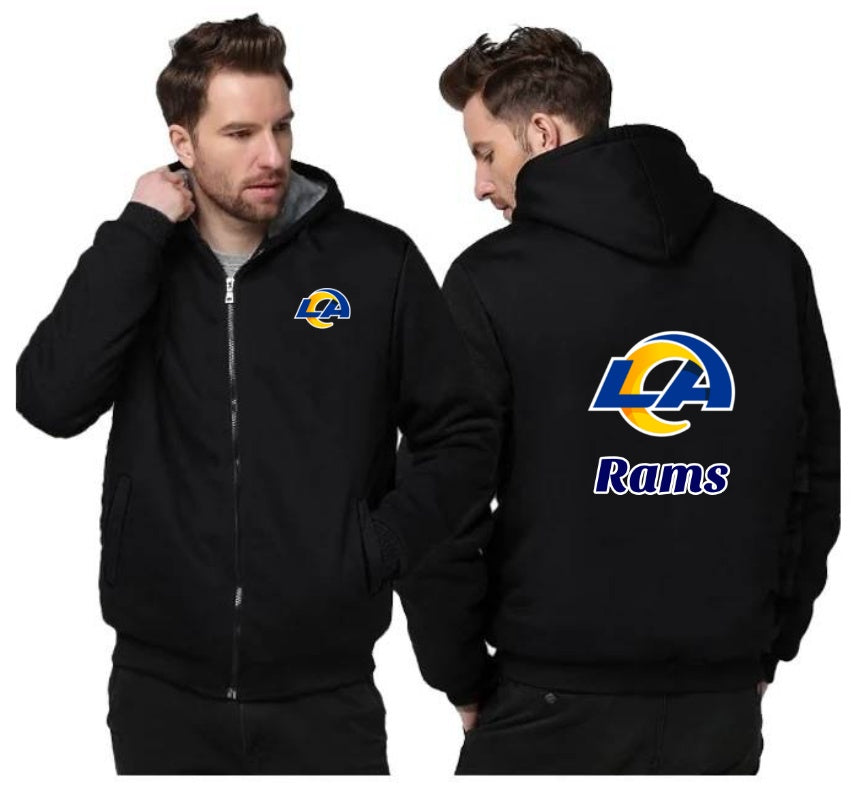 Los Angeles Rams Printing Fleece Black Hoodies Jacket