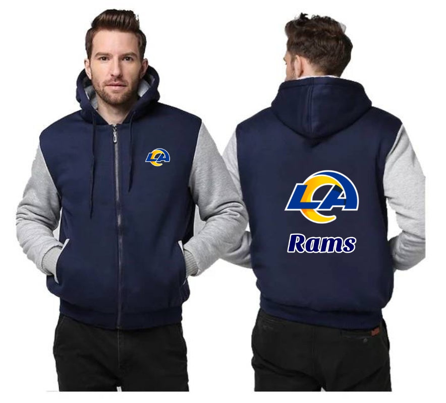 Los Angeles Rams Printing Fleece Blue Hoodies Jacket