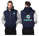 Miami Dolphins Printing Fleece Blue Hoodies Jacket