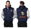 Minnesota Vikings Printing Fleece Blue Hoodies Jacket