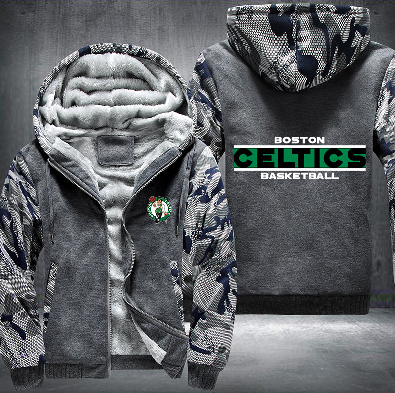 Boston Celtics Basketball Printing Fleece Hoodies Jacket