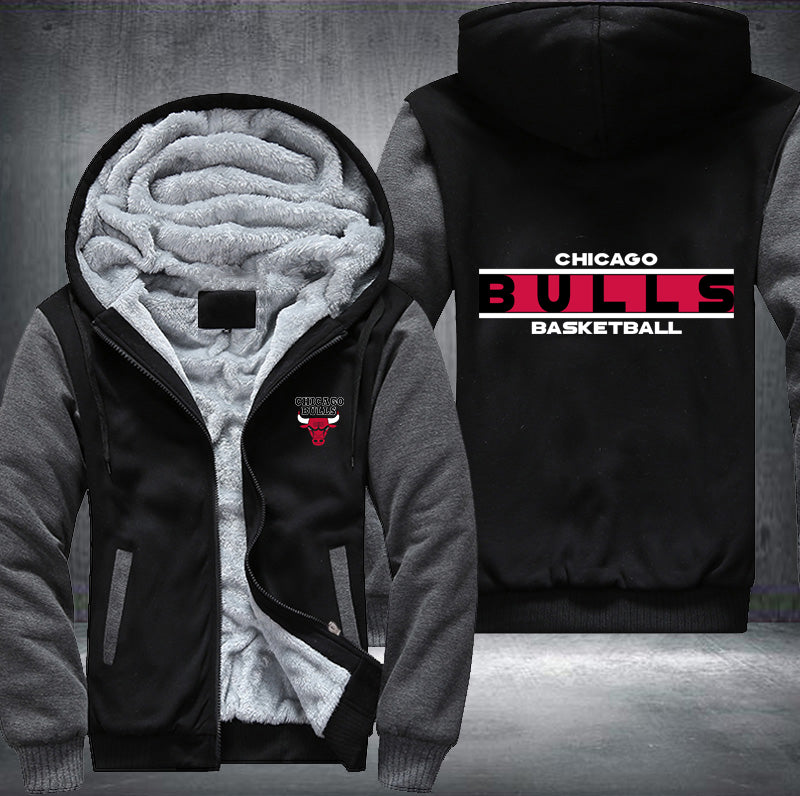 Chicago Bulls Basketball Printing Fleece Hoodies Jacket