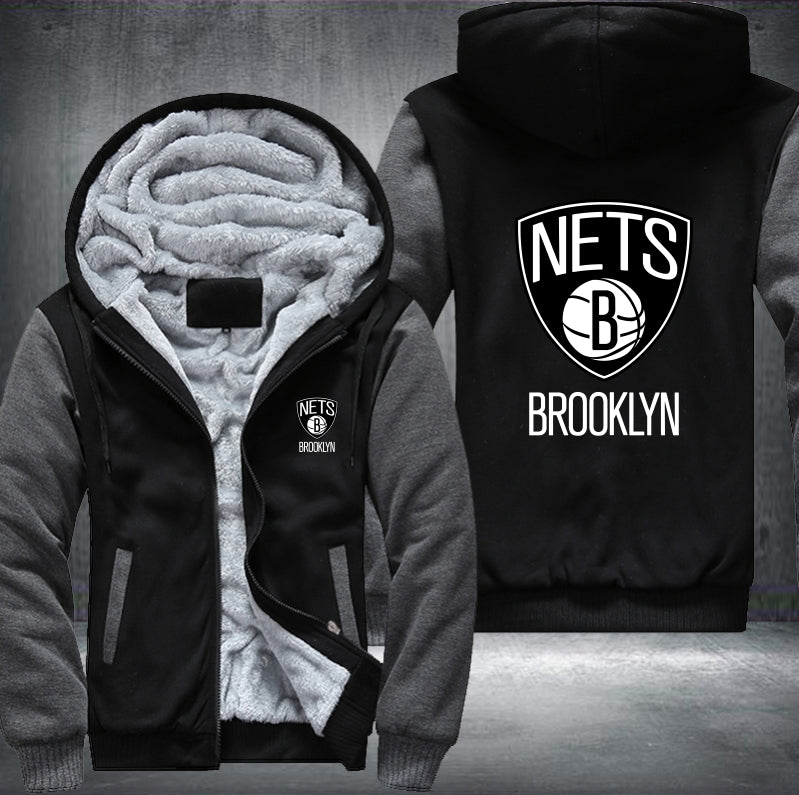 Brooklyn Nets Printing Fleece Hoodies Jacket