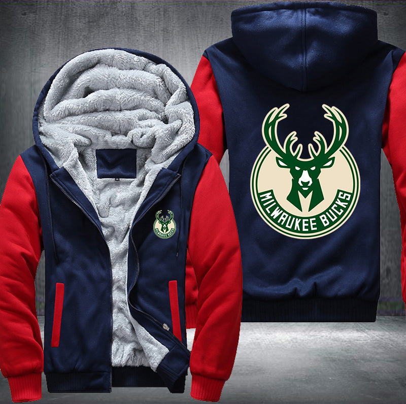 Milwaukee Bucks Printing Fleece Hoodies Jacket