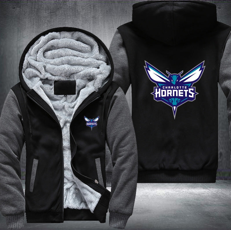 Charlotte Hornets Printing Fleece Hoodies Jacket