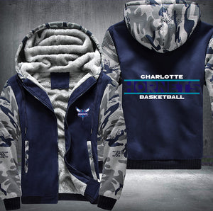 Charlotte Hornets Basketball Printing Fleece Hoodies Jacket