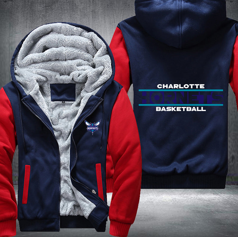 Charlotte Hornets Basketball Printing Fleece Hoodies Jacket