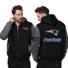 New England Patriots Printing Fleece Grey Hoodies Jacket