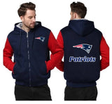 New England Patriots Printing Fleece Red Hoodies Jacket