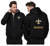New Orleans Saints Printing Fleece Black Hoodies Jacket