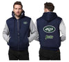 New York Jets Printing Fleece Blue Hoodies Jacket