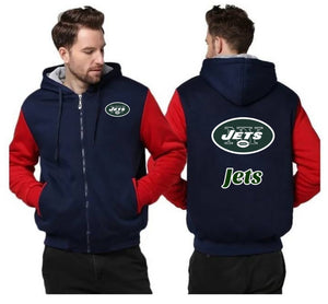 New York Jets Printing Fleece Red Hoodies Jacket