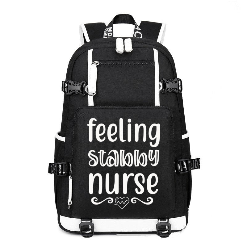 Feeling Stabby Nurse design printing Canvas Backpack