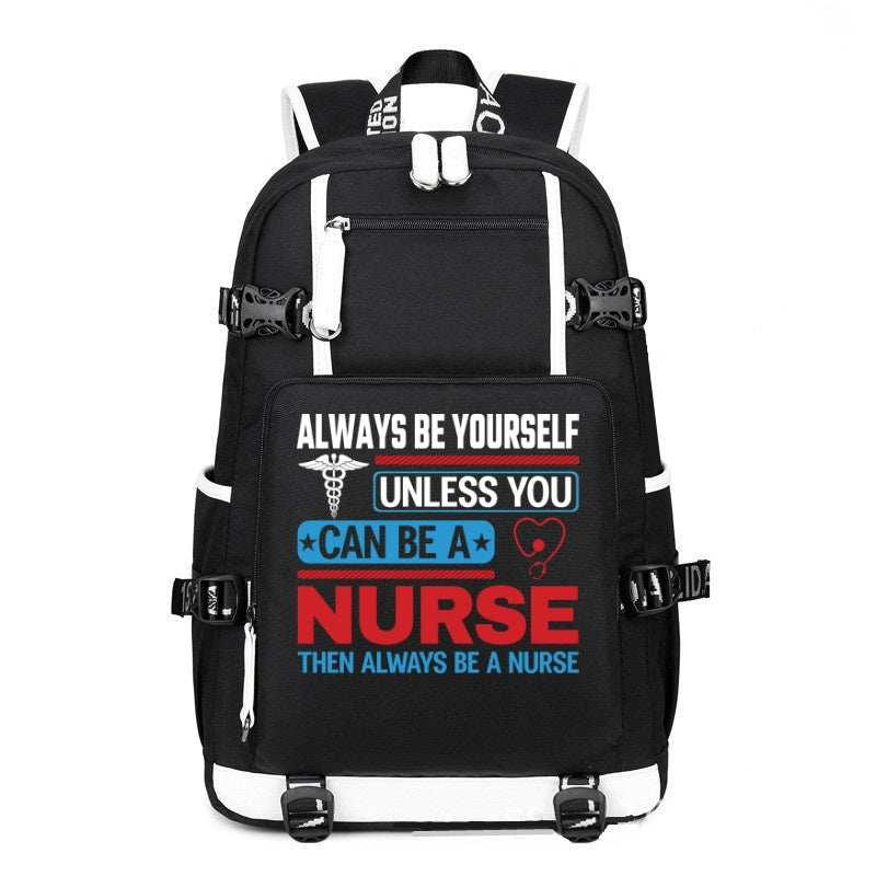 Always Be Yourself printing Canvas Backpack