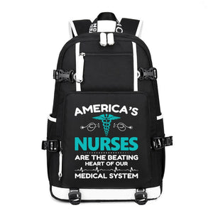 America's Nurses printing Canvas Backpack