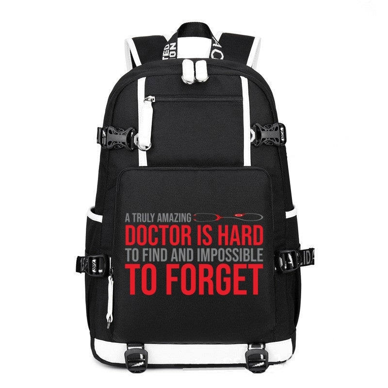 Doctor is hard to forget printing Canvas Backpack