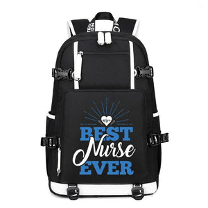 Best Nurse Ever printing Canvas Backpack
