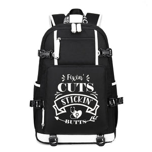 Fixin Cuts Stickin Butts printing Canvas Backpack