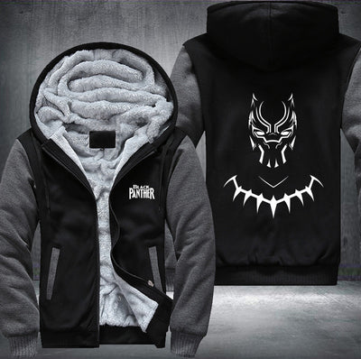 Black Panther Printing Fleece Hoodies Jacket