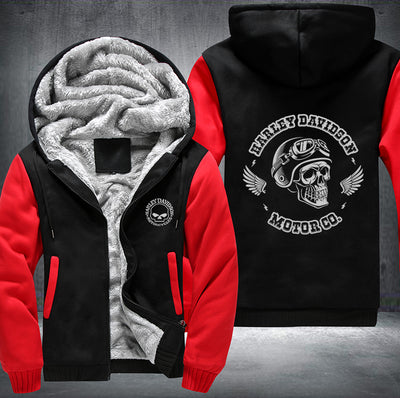 Harley Davidson Skull Printing Fleece Hoodies Jacket
