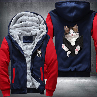 Cute Cat Pillow Printing Fleece Hoodies Jacket