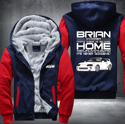 Brian Home Never Goodbye Printing Fleece Hoodies Jacket