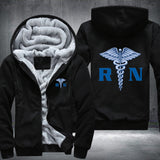 Blue logo RN REGISTERED NURSE Fleece Hoodies Jacket