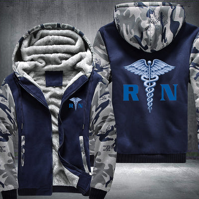 Blue logo RN REGISTERED NURSE Fleece Hoodies Jacket