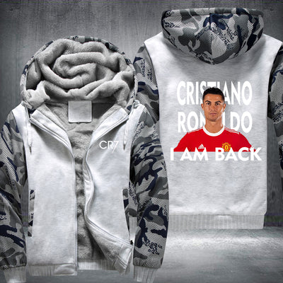 Man UTD CR7 Ronaldo I am back Printing Fleece Hoodies Jacket