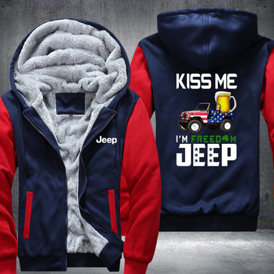 Kiss me I'm freedom JEEP Fleece Hoodies Jacket