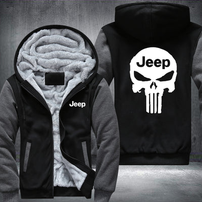 Skull Jeep Fleece Hoodies Jacket