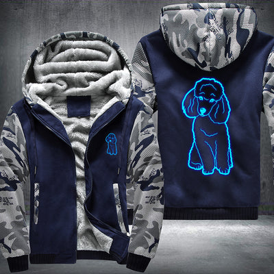 Cute Poodle Dog luminous Fleece Hoodies Jacket
