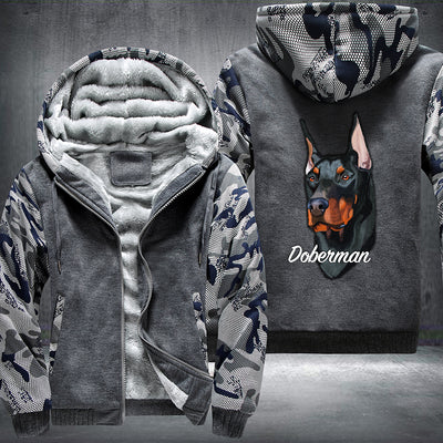 Doberman Printing Fleece Hoodies Jacket