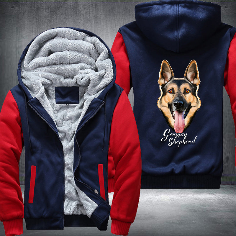 German Shepherd Dog Printing Fleece Hoodies Jacket