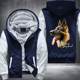German Shepherd Printing Fleece Hoodies Jacket