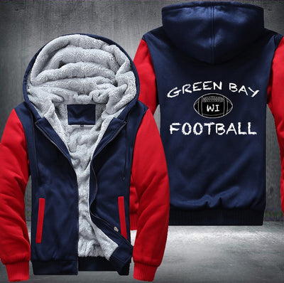 WI Green Bay Football Fleece Hoodies Jacket