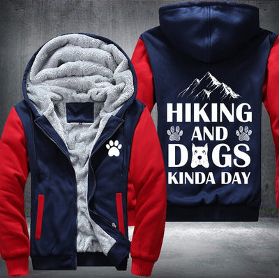Hiking and dogs kinda day Fleece Hoodies Jacket
