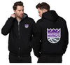 Sacramento Kings Printing Fleece Black Hoodies Jacket