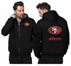 San Francisco 49ers Printing Fleece Black Hoodies Jacket