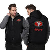 San Francisco 49ers Printing Fleece Grey Hoodies Jacket