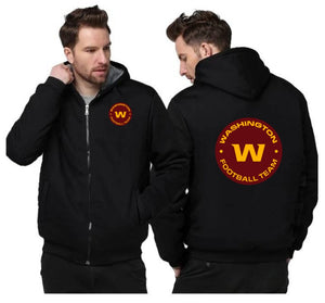Washington Football Team Printing Fleece Black Hoodies Jacket